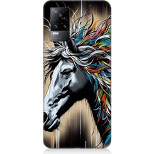 Vivo V21E Uyumlu Renk Patlamalı At  Desenli Silikon Kılıf