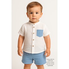 2’li Erkek Bebek Yazlık Takım - %100 Pamuk Müslin Kumaş 👕