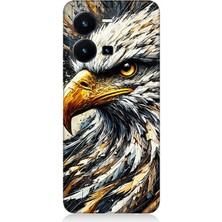 Vivo Y35 Uyumlu Detaylı Kartal Bakışı  Desenli Silikon Kılıf