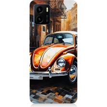 Vivo Y15S Uyumlu Retro Sokakta Vosvos  Desenli Silikon Kılıf