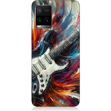 Vivo Y53S Uyumlu Alevler Içinde Elektrik Gitar  Desenli Silikon Kılıf