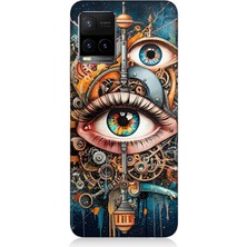 Vivo Y53S Uyumlu Soyut Gözlü Mekanik Kompozisyon  Desenli Silikon Kılıf
