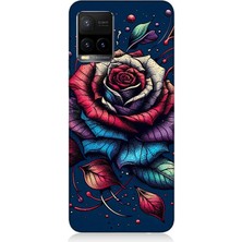 Vivo Y53S Uyumlu Siyah Gülün Asaleti  Desenli Silikon Kılıf