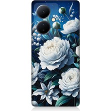 Vivo V29 Lite Uyumlu Yıldız Gibi Açan Çiçekler  Desenli Silikon Kılıf