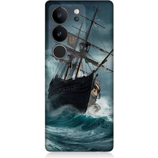 Vivo V295G Uyumlu Fırtınada Eski Gemi  Desenli Silikon Kılıf