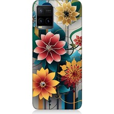 Vivo Y53S Uyumlu Dijital Çiçek Kompozisyonu  Desenli Silikon Kılıf