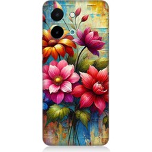 Vivo Y28 Uyumlu Renkli Bahar Çiçek Patlaması  Desenli Silikon Kılıf