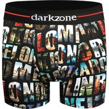 Darkzone Siyah Dijital Baskı Desenli Erkek Boxer