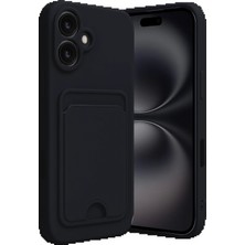 iPhone 16 Kılıf Kelvin Kartvizitli Silikon - Siyah