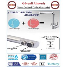 Irmak Su Arıtmalı Mutfak Evye Bataryası - 3 Yollu - Sıcak, Soğuk, Arıtma Çıkışlı - 5 Yıl Garanti
