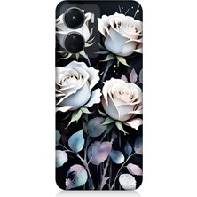 Vivo V16 Uyumlu Beyaz Güller Sessizliği  Desenli Silikon Kılıf