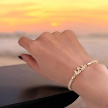 Archin Oğlak Burçlarına Özel Taç Motifli 14 Ayar Altın Plakalı Hasır Kordonlu Hediye Bileklik-461BURÇ