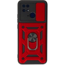 Xiaomi Redmi 10C Kılıf Pars Lens Yüzüklü Silikon - Kırmızı