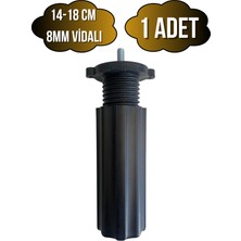 Siyah 14-18CM Ayarlı Plastik Orta Ayak Mobilya Masa ve Dolap AYAĞI(14-18CM)(SİYAH)(8MM Vidalı)