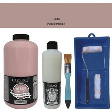 Cadence Mobilya Boyası -  Multisurface H - 030 Pudra Pembe 2000 ml Ultimate Vernik Mat 500 ml  Saten Rulo Set