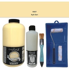 Cadence Mobilya Boyası -  Multisurface H - 007 Açık Sarı 2000 ml Ultimate Vernik Mat 500 ml  Saten Rulo Set