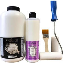 Cadence  Beyaz Boya 2 Litre +  Parlak Vernik 500 ml + Sünger Rulo + Fırça