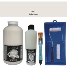 Cadence Mobilya Boyası -  Multisurface H - 067 Doğal Hazır 2000 ml Ultimate Vernik Mat 500 ml  Saten Rulo Set