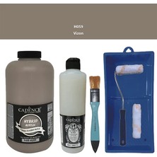 Cadence Mobilya Boyası -  Multisurface H - 059 Vizon 2000 ml Ultimate Vernik Mat 500 ml  Saten Rulo Set