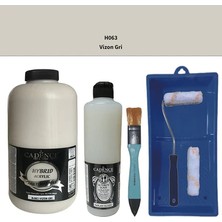 Cadence Mobilya Boyası -  Multisurface H - 063 Vizon gr I 2lt Ultimate Parlak Vernik 500 ml  Saten Rulo Set