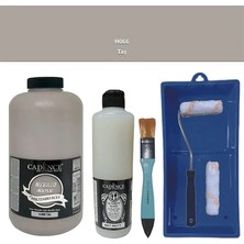 Cadence Mobilya Boyası -  Multisurface H - 066 Taş 2000 ml Ultimate Vernik Mat 500 ml  Saten Rulo Set