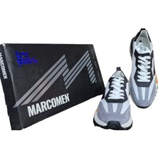 Marcomen Urban Edge Beyaz Gri Erkek Spor Ayakkabı – Günlük Süet Hafif Sneaker