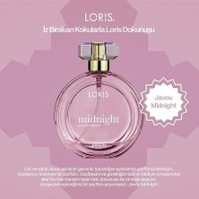 Loris Javou Midnight EDP Kadın Parfümü 100 ML | Kalıcı, Gül & Vanilya Notalı Tatlı Koku