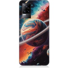 Vivo V21E Uyumlu Gezegenler Arasında Renkler  Desenli Silikon Kılıf