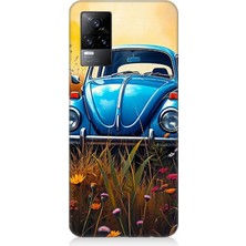 Vivo V21E Uyumlu Mavilikte Vosvos Nostaljisi  Desenli Silikon Kılıf