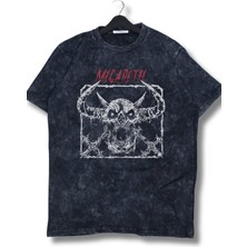Oversize Megadeth Yazılı Yıkamalı T-Shirt, Unisex Rock Band Temalı Vintage Tişört