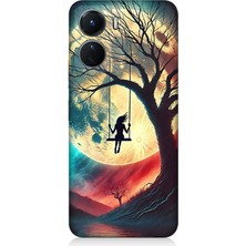 Vivo V16 Uyumlu Ay Altında Salıncak Sessizliği  Desenli Silikon Kılıf