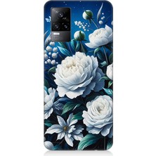 Vivo V21E Uyumlu Yıldız Gibi Açan Çiçekler  Desenli Silikon Kılıf