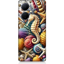 Vivo V29 Lite Uyumlu Denizaltında Denizatı Bahçesi  Desenli Silikon Kılıf
