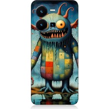 Vivo Y35 Uyumlu Tuhaf Canavar Gülümsemesi  Desenli Silikon Kılıf