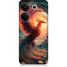 Tecno Camon 20 Pro 4g Uyumlu Alevden Yükselen Anka  Desenli Silikon Kılıf