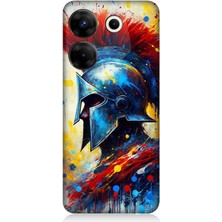 Tecno Camon 20S Pro Uyumlu Kızıl Miğferli Savaşçı  Desenli Silikon Kılıf