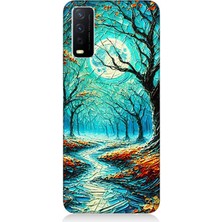 Vivo Y11S Uyumlu Buzlu Ormanda Sonbahar Yolu  Desenli Silikon Kılıf