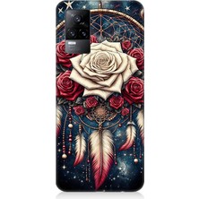 Vivo V21E Uyumlu Gül ve Düş Kapanı  Desenli Silikon Kılıf