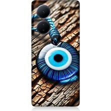 Vivo V29 Lite Uyumlu Nazarlıkta Ahşap Koruma Gücü  Desenli Silikon Kılıf
