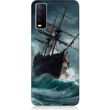 Vivo Y20S Uyumlu Fırtınada Eski Gemi  Desenli Silikon Kılıf