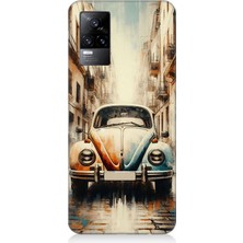 Vivo V21E Uyumlu Islak Kaldırımda Retro Vosvos  Desenli Silikon Kılıf