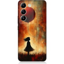 Vivo V30 Lite Uyumlu Balonlu Küçük Kız  Desenli Silikon Kılıf