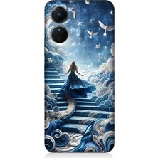 Vivo V16 Uyumlu Gökyüzü Merdiveni Kadın  Desenli Silikon Kılıf