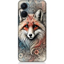 Vivo V16 Uyumlu Detaylı Tilki Portresi  Desenli Silikon Kılıf