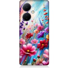Vivo V29 Lite Uyumlu Renk Patlamasında Çiçek Tarlası  Desenli Silikon Kılıf