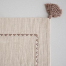 Ecocotton Izgi Çift Kişilik Nevresim Takımı %100 Organik Pamuk Müslin Bej 200X220 cm