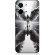 Vivo Y28 Uyumlu Işıkta Kanatlanan Melek  Desenli Silikon Kılıf