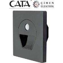 Cata Ct 5170 1W Füme Kasa Sensörlü Koridor Aydınlatması 6400K Beyaz Işık