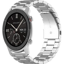 Tagomoon Amazfit Gtr 42MM Uyumlu Kordon Klasik Baklava Model Paslanmaz Çelik Metal Kayış