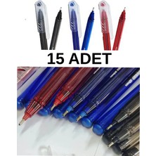 Büro Tükenmez Kalem 15 Adet (5 Mavi, 5 Kırmızı, 5 Siyah)